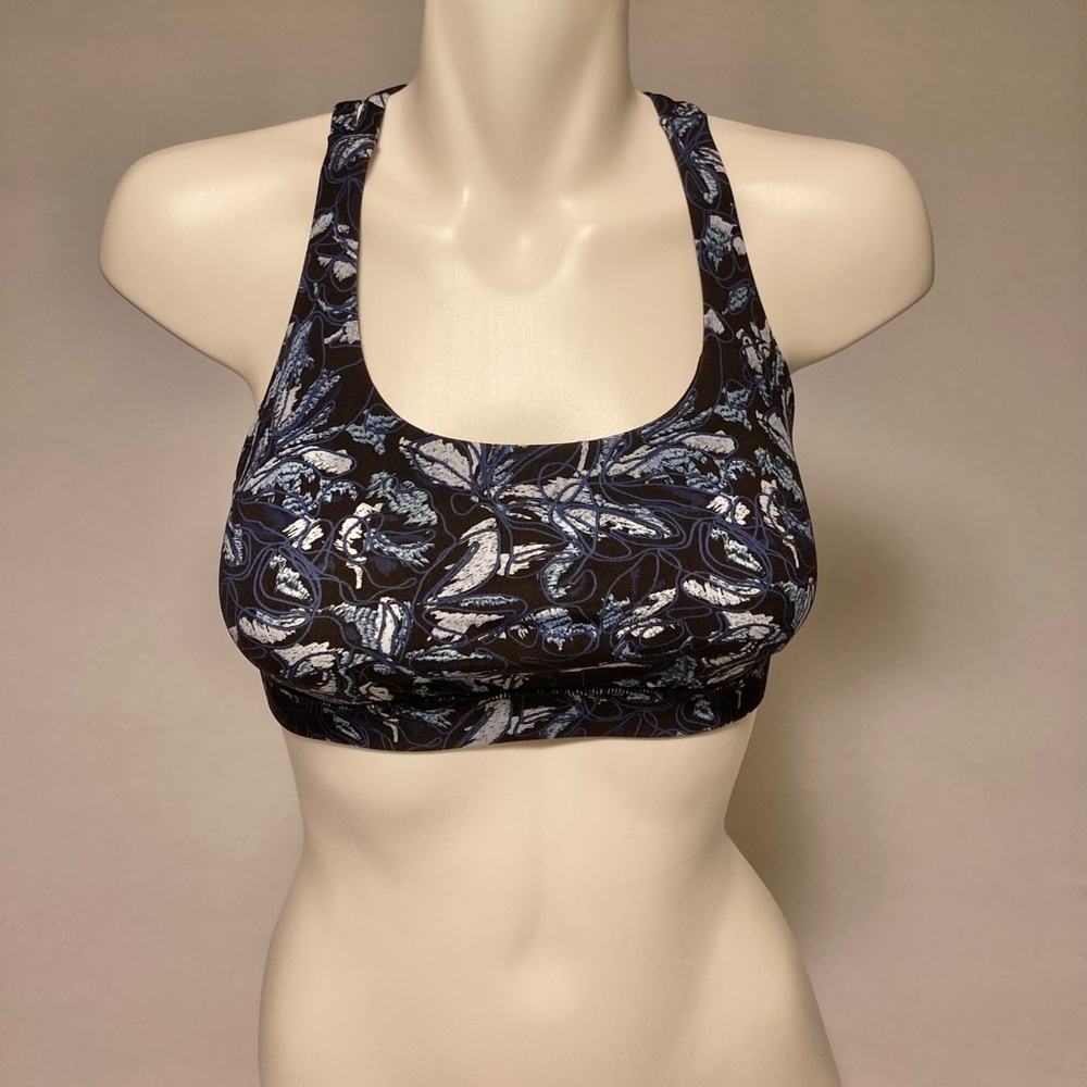 New Lululemon Free To Be Serene Navy Grey Blue Sports Bra size 6